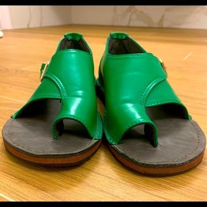 Kelly green sandals